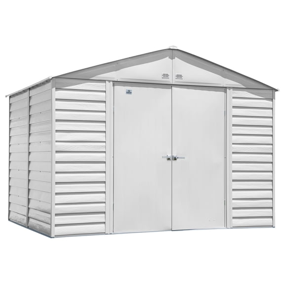 Arrow Select 10 x 8 x 8 ft Flute Grey Steel Storage Shed