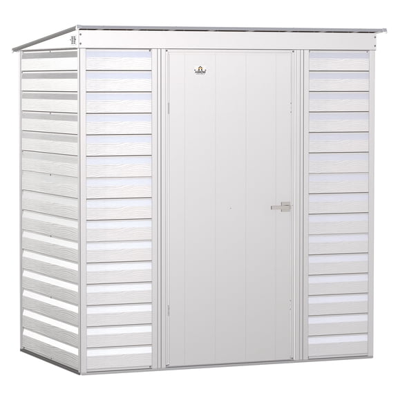 Arrow Select 6 x 4 x 6 ft Flute Grey Steel Storage Shed