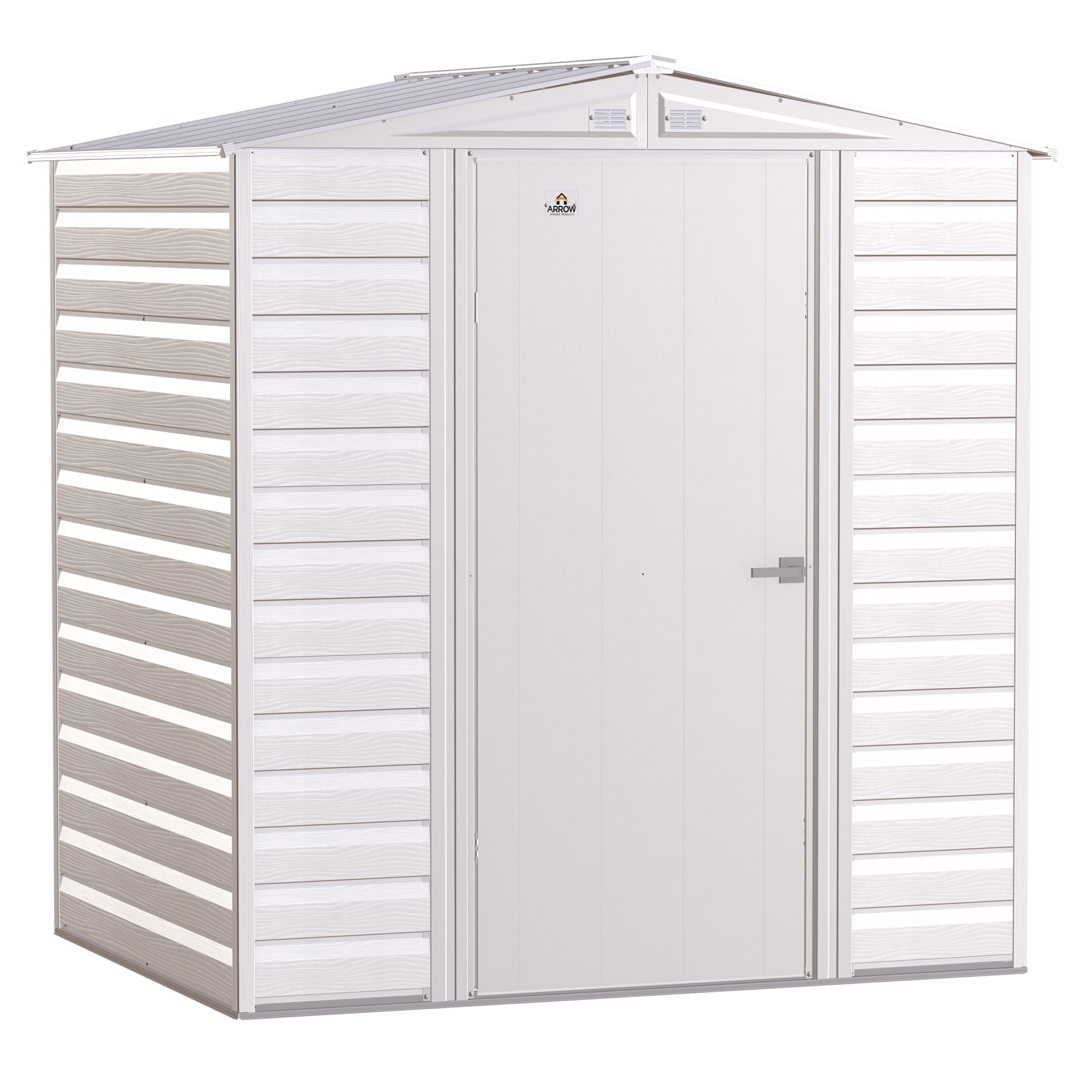 Flute Grey 6x5 Galvanized Steel Storage Shed with Swing Doors