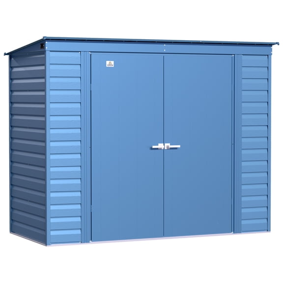 Arrow Select 8 x 4 x 6 ft Blue Grey Steel Storage Shed