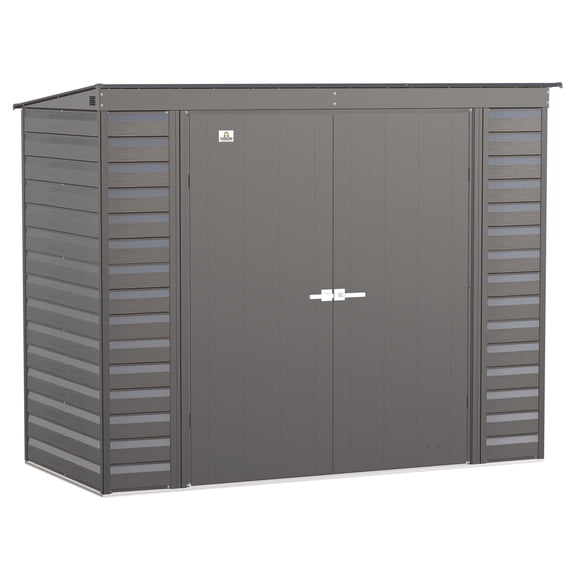 Arrow Select 8 x 4 x 6 ft Charcoal Steel Storage Shed