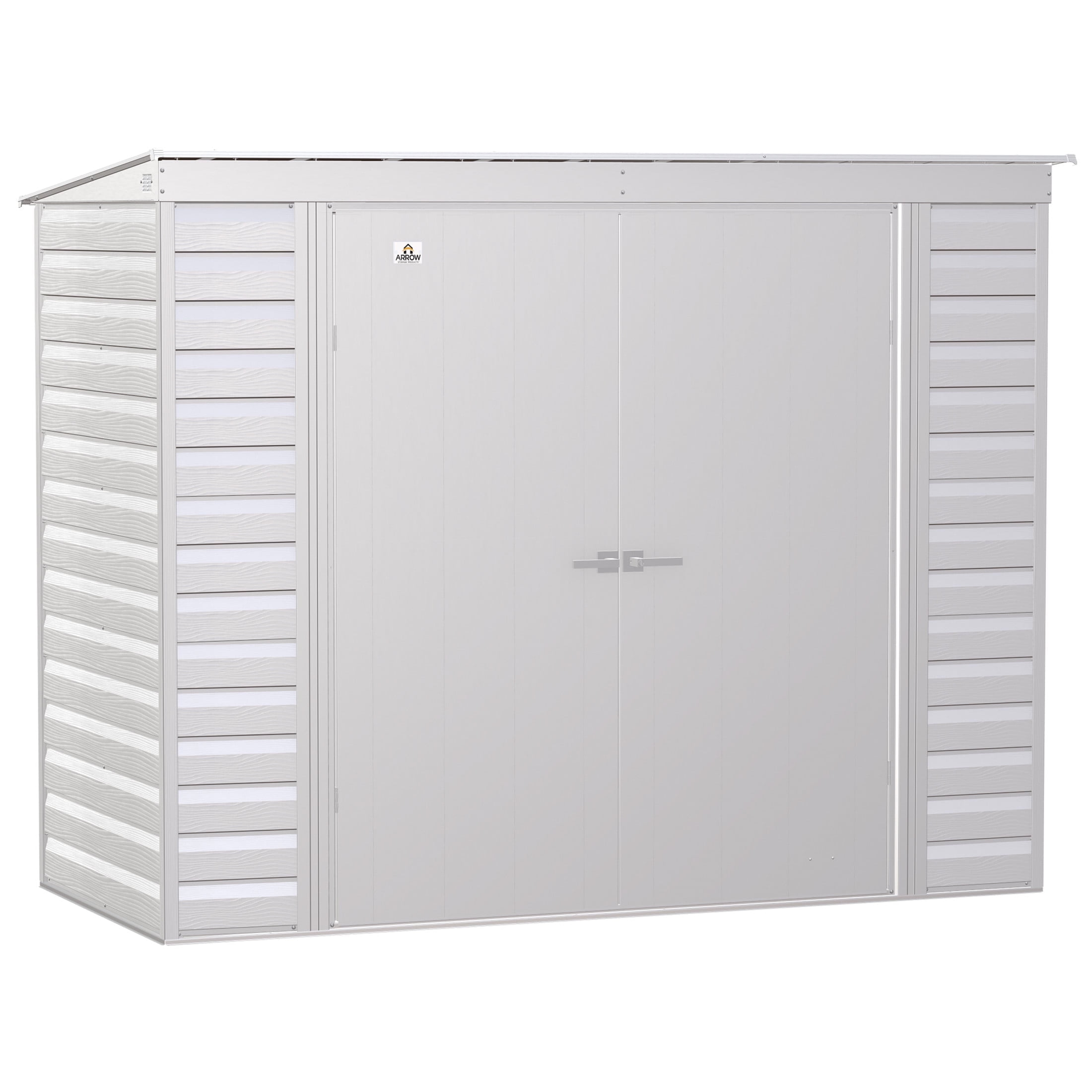 8 ft. x 4 ft. Flute Grey Galvanized Steel Storage Shed