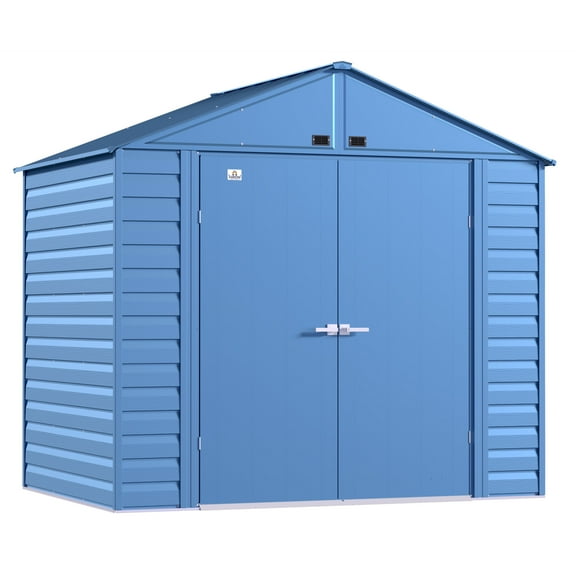 Arrow Select 8 x 6 x 8 ft Blue Grey Steel Storage Shed