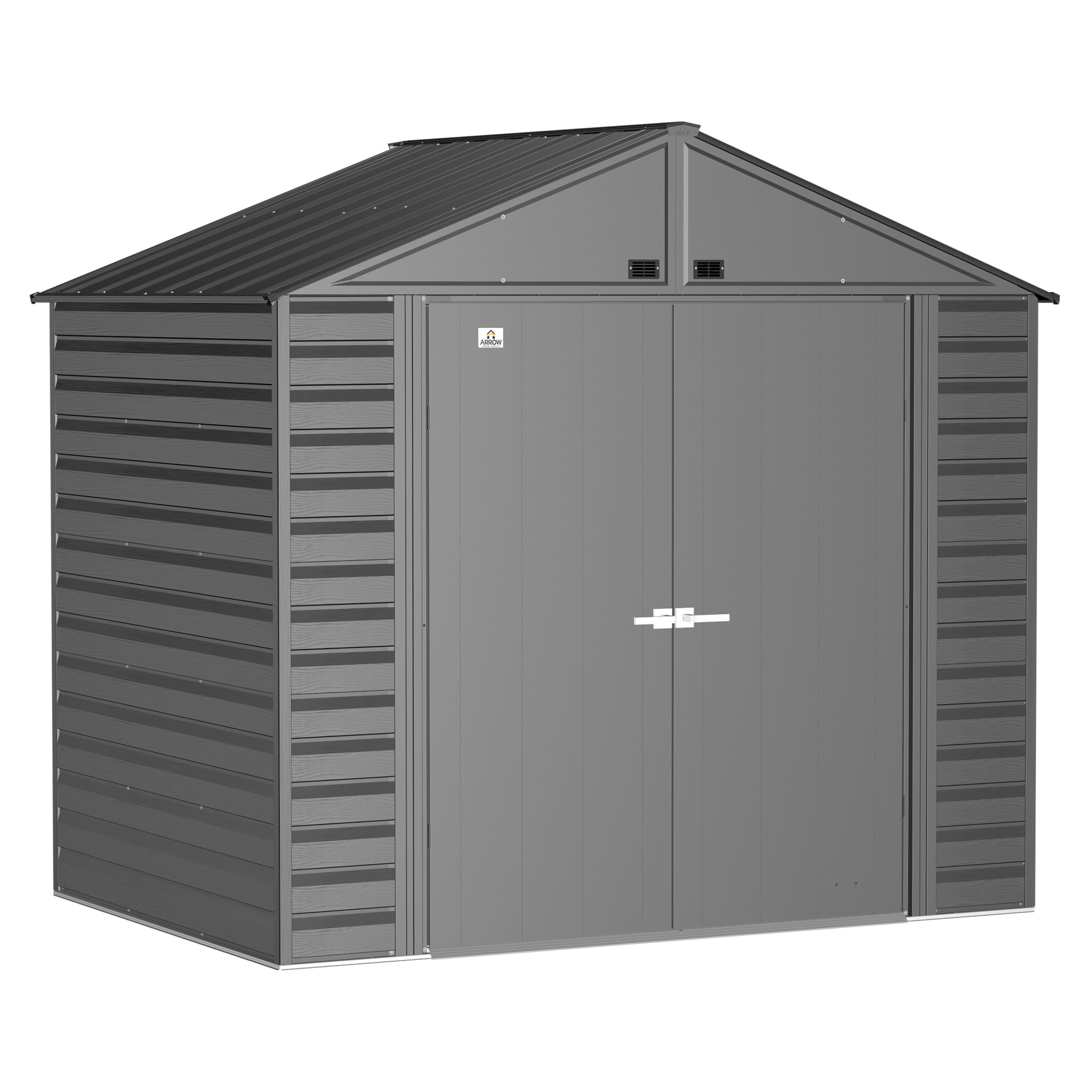 8 ft x 6 ft Charcoal Galvanized Steel Storage Shed Kit