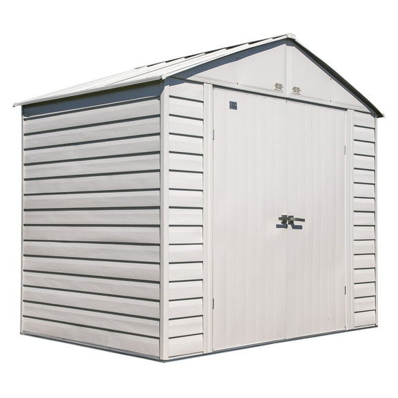 Arrow Select 8 x 6 x 8 ft Flute Grey Steel Storage Shed