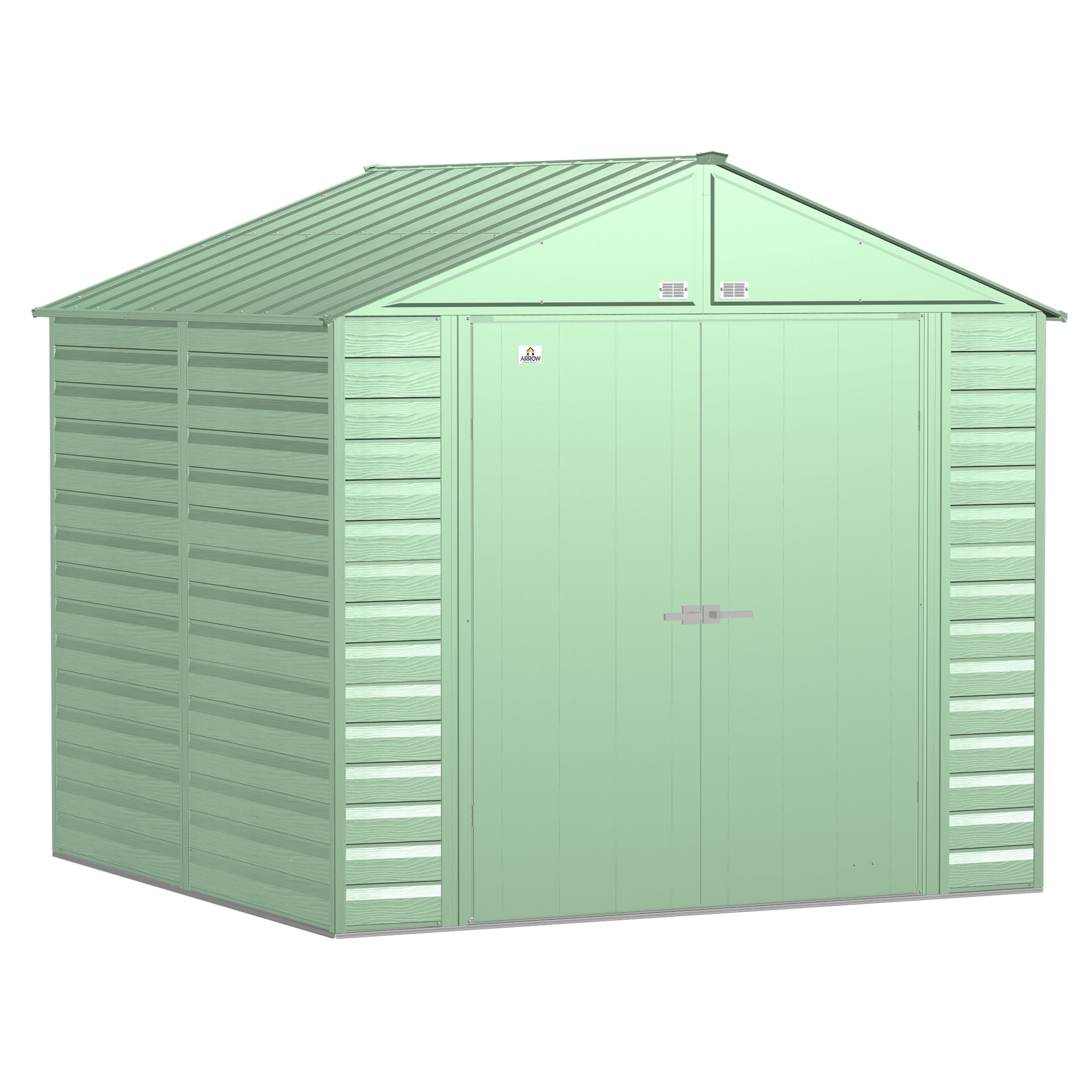 8 ft x 8 ft Sage Green Galvanized Steel Storage Shed
