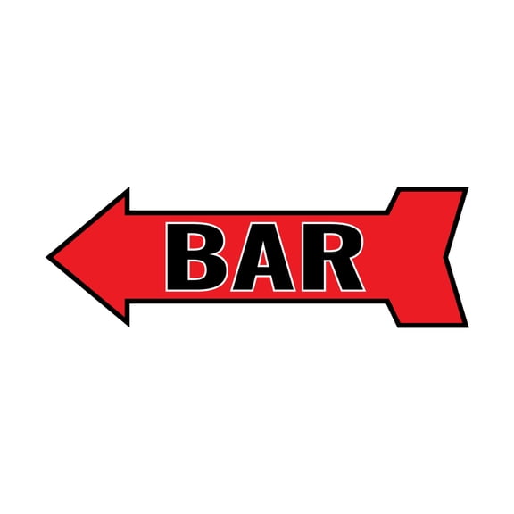 Arrow Shape Bar Left 12x4" Wall or Door Sign | Funny Home Decor | Shop Dcor