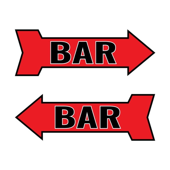 Arrow Shape Bar Left & Right 12x4" Wall or Door Sign | Funny Home Decor | Shop Dcor