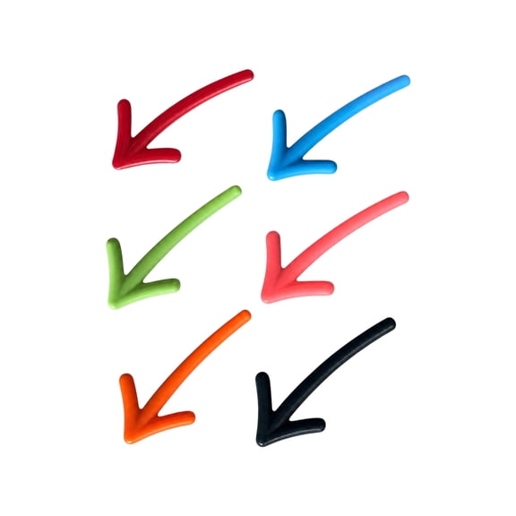 Arrow Shape Magnetic Fridge Sticker, 6Pcs Directional Indicator Design Secure Note Memo Holding for Kitchen Refrigerator Office Chalkboard