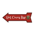 thumbnail image 1 of Arrow Shape Plus Hot Cocoa Bar (Left) 12x4" Wall or Door Sign | Christmas Holiday Decoration, 1 of 7