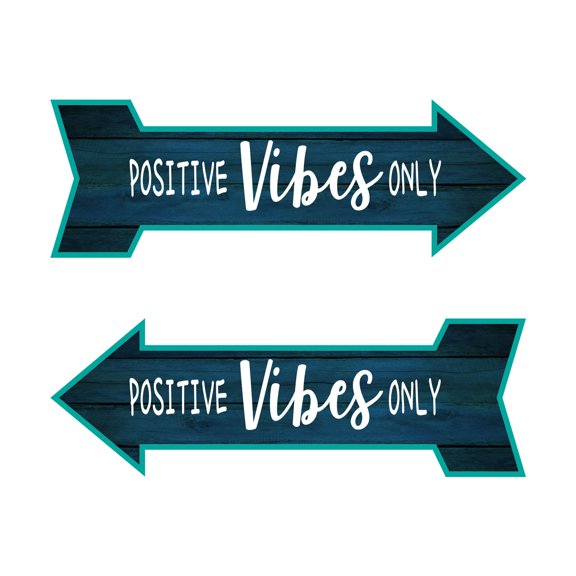 Arrow Shape Positive Vibes Only Left & Right 12x4" Wall or Door Sign | Funny Home Decor | Shop Dcor