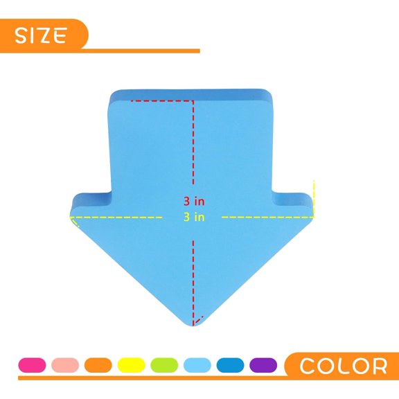 Arrow Shape Sticky Notes 8 Color Bright Colorful Sticky Pad 75 Sheets/Pad Self-Sticky Note Pads (8 Pads)$$Office