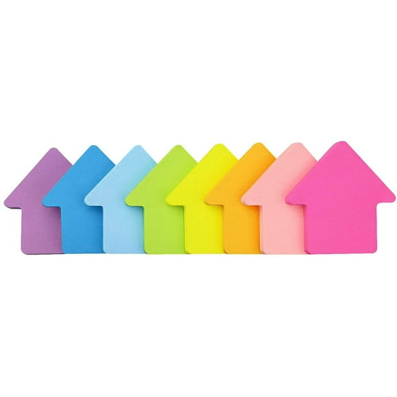 Arrow Shape Sticky Notes - Bright & Colorful Self-Sticky Pads (8 Pads)