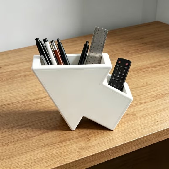Arrow-Shaped Storage Ornament Multifunctional Remote Control Organizer, Pen Holder & Makeup Brush Holder for Home Office Desk Decor