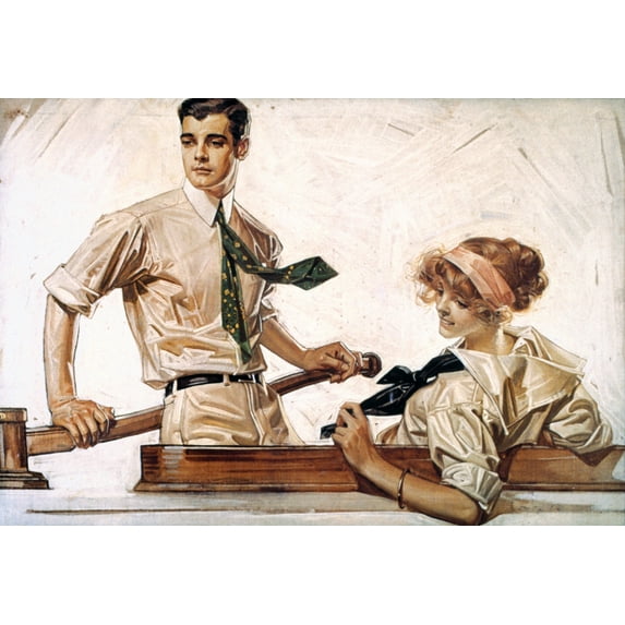 Arrow Shirt Collar Ad. /Namerican Advertisement By J.C. Leyendecker For Arrow Collars And Shirts. Poster Print by (24 x 36)