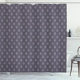 thumbnail image 1 of Arrow Shower Curtain, Basic Abstract Design of Geometric Shapes Pointing Upwards Vertical, Fabric Bathroom Set with Hooks, 69W X 84L Inches Extra Long, Dark Purple Grey and Yellow, by Ambesonne, 1 of 2