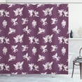 thumbnail image 1 of Arrow Shower Curtain, Repetitive Flying Angel Drawings Characters Charming Love Struck Theme, Fabric Bathroom Set with Hooks, 69W X 84L Inches Extra Long, Eggplant White, by Ambesonne, 1 of 2
