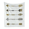 thumbnail image 1 of Arrow Soft Flannel Fleece Throw Blanket, Old Fashioned Arrow Vintage Native Prehistoric Country Elements, Cozy Plush for Indoor and Outdoor Use, 60" x 80", Yellow Black, by Ambesonne, 1 of 6
