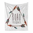 thumbnail image 1 of Arrow Soft Flannel Fleece Throw Blanket, Tree Arrow in Geometric Triangle Shape Feathers Boho Print, Cozy Plush for Indoor and Outdoor Use, 60" x 80", Multicolor, by Ambesonne, 1 of 6