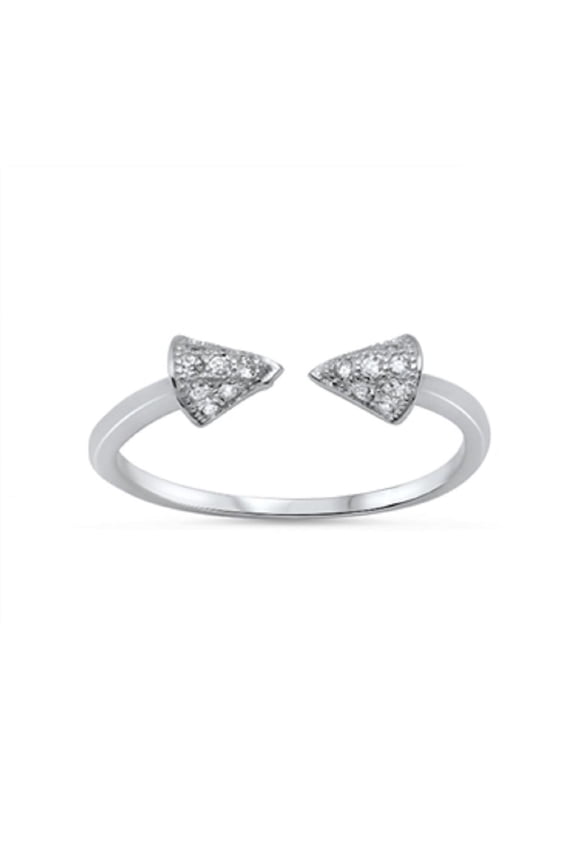 Arrow Staccato Cubic Zirconia Ring Sterling Silver 925