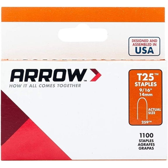 Arrow Staples Rnd Crwn 1/4 ", 9/16" 1000 / Peg Pack - Pack of 10