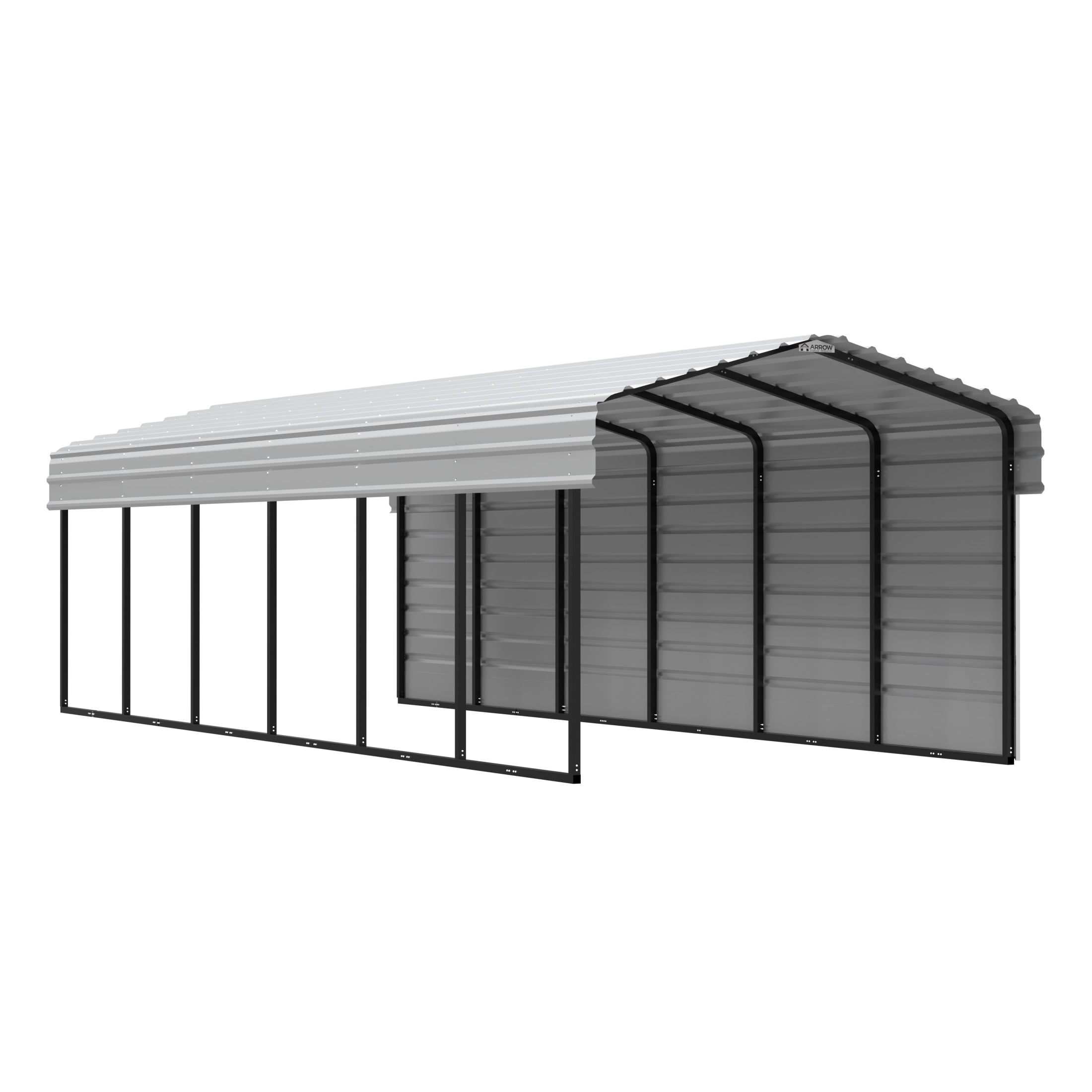 Arrow 10 x 29 x 7 ft Eggshell Carport With 1 Side Wall Kit