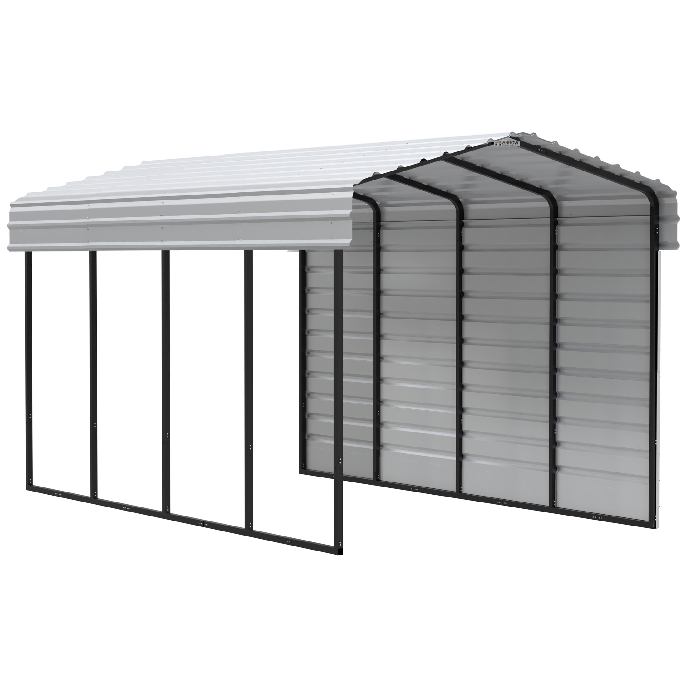 Arrow 10 x 20 x 9 ft Eggshell Carport With 1 Side Wall Kit