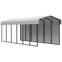 Arrow 10 x 29 x 9 ft Eggshell Carport With 1 Side Wall Kit