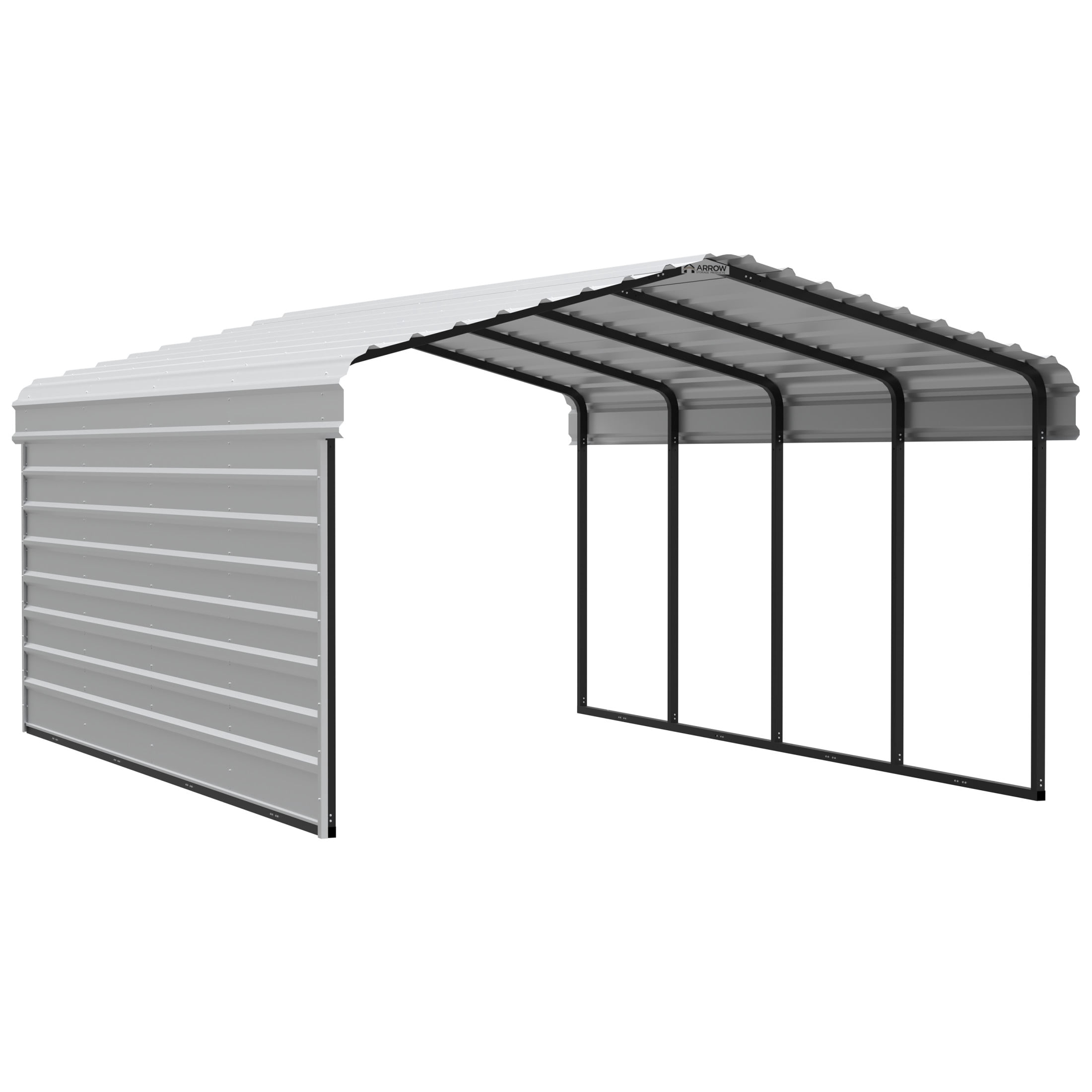 Arrow 20 x 12 x 7 ft Eggshell Carport With 1 Side Wall Kit