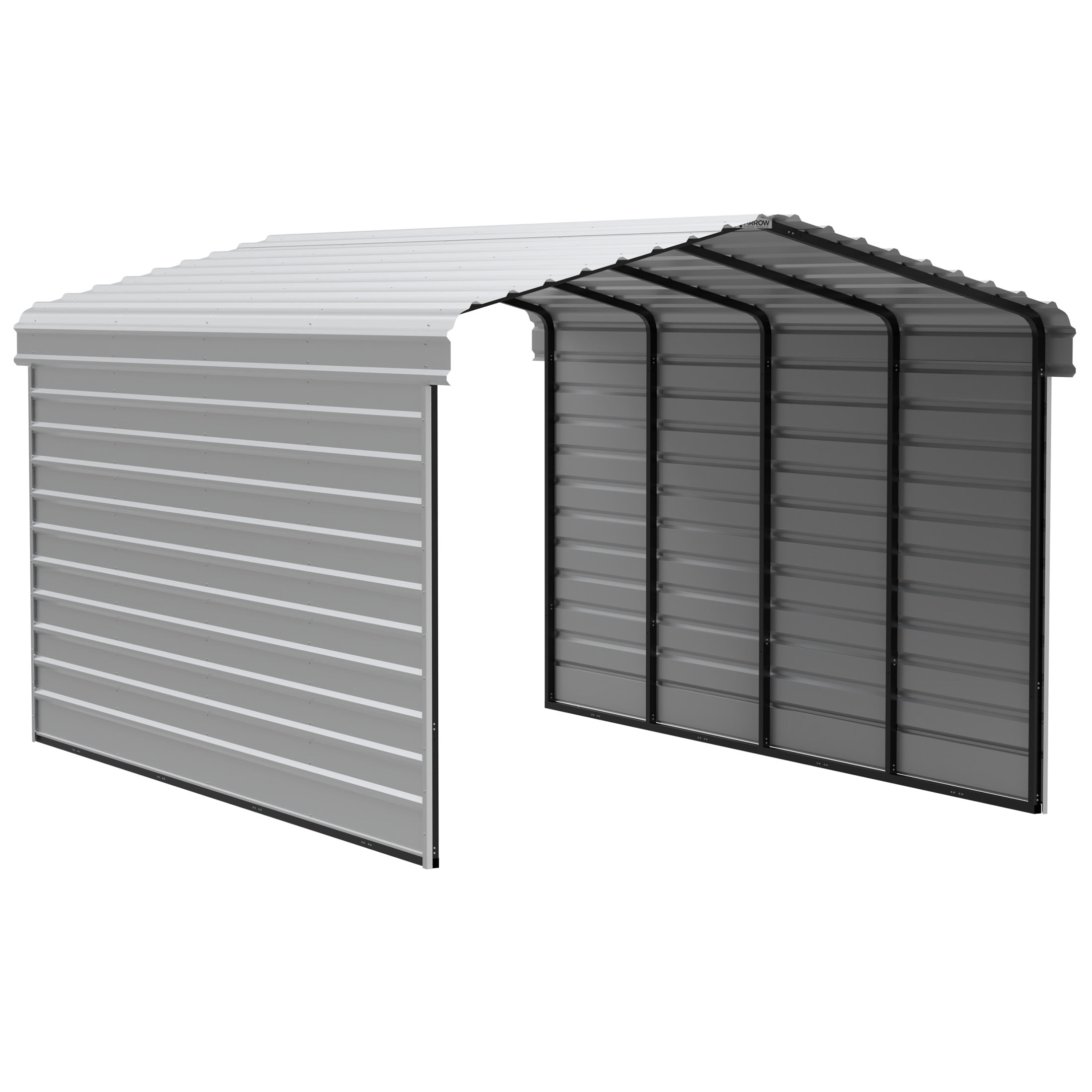 Eggshell 12' x 20' Steel Carport Kit with Black Frame