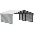 thumbnail image 1 of Arrow 20 x 20 x 7 ft Eggshell Steel Carport With 2 Side Wall Kit, 1 of 15