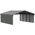 thumbnail image 1 of Arrow 20 x 20 x 7 ft Charcoal Steel Carport With 2 Side Wall Kit, 1 of 15