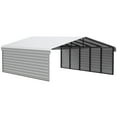 thumbnail image 1 of Arrow 20 x 24 x 9 ft Eggshell Steel Carport With 2 Side Wall Kit, 1 of 15