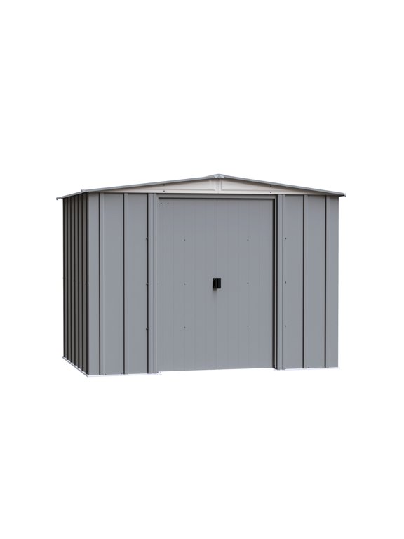 Steel Storage Shed, 8x6 ft., Emery Grey with a Eggshell Gable