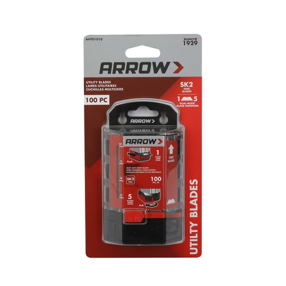 Arrow Steel Utility Blades - 100 Pack