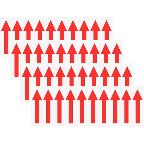 Arrow Sticker, PVC Waterproof Self-Adhesive Directional Arrows Removable Floor Decal for Wall Marking and Road Sign [Red]