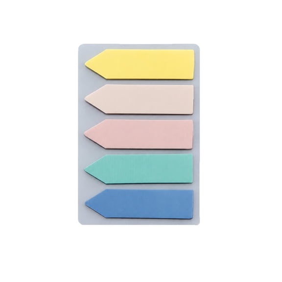Arrow Sticky Notes Page Markers, 5-Pack Morandi Color Self-Stick Index Tabs for Books and Notebooks, 2.99 X 1.97 Inches