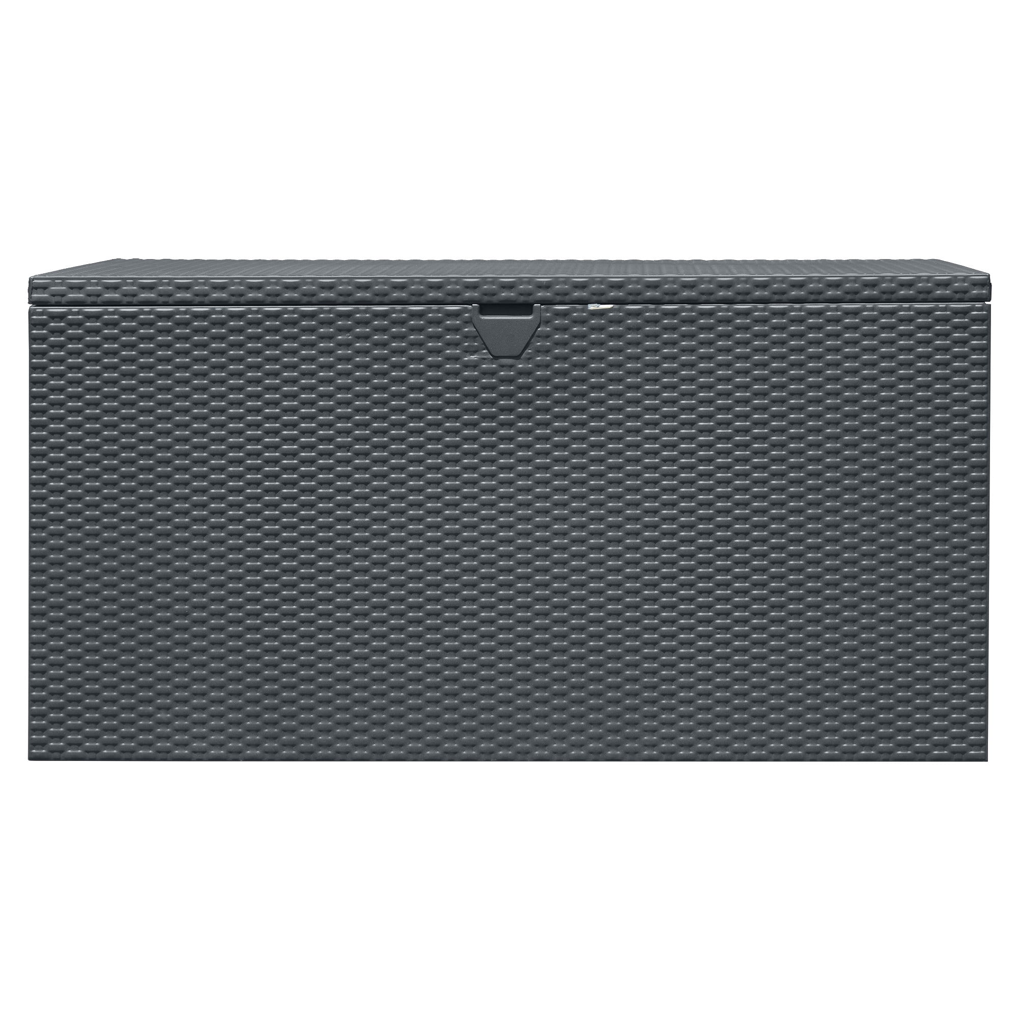 Large Charcoal Metal Wicker Lockable Deck Box