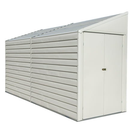 Yardsaver® 4 x 10 ft Steel Storage Shed Pent Roof Eggshell