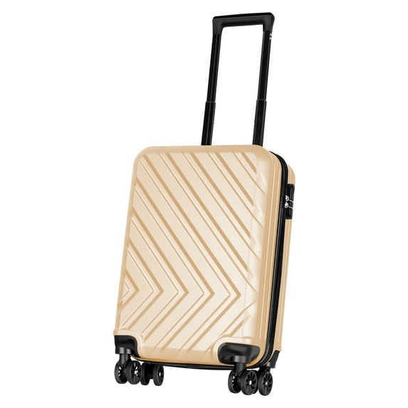 Arrow Stripe Luggage Travel Sliding Wheels 20" GOLD