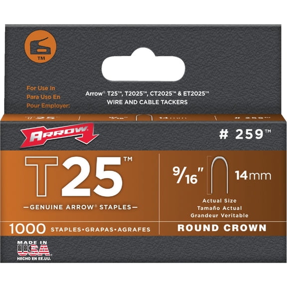 Arrow T25 Cable Staple - Pack of 10