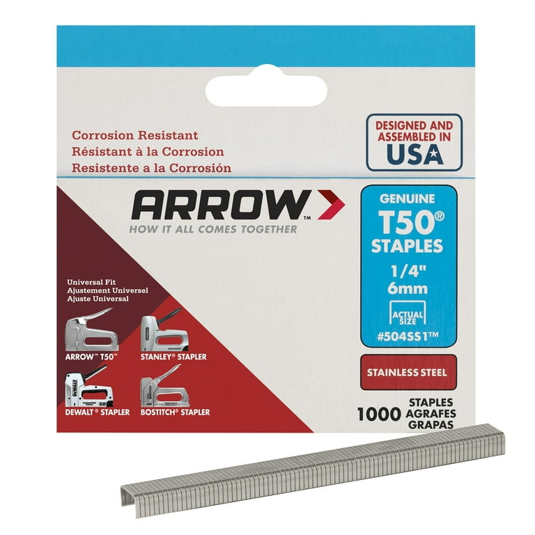 Arrow T50 1/4-Inch Heavy Duty Staples, 1000 Count Arrow T50 1/4-Inch Heavy Duty Staples, 1000 Count