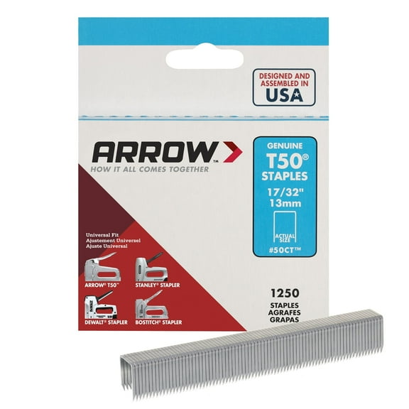 Arrow 50CT Genuine T50 17/32-inch Ceiling Staples, 1,250-Pack
