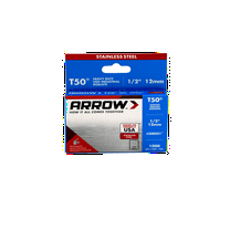 Arrow T50 Stainless Steel 1/2" Staples - 1000 Count, Heavy Duty, Home Improvement, Upholstery, New