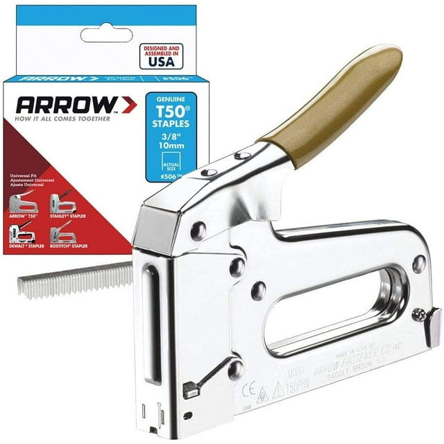 Arrow T50PBN Heavy Duty Manual 2in1 Staple Gun and Brad Nailer for