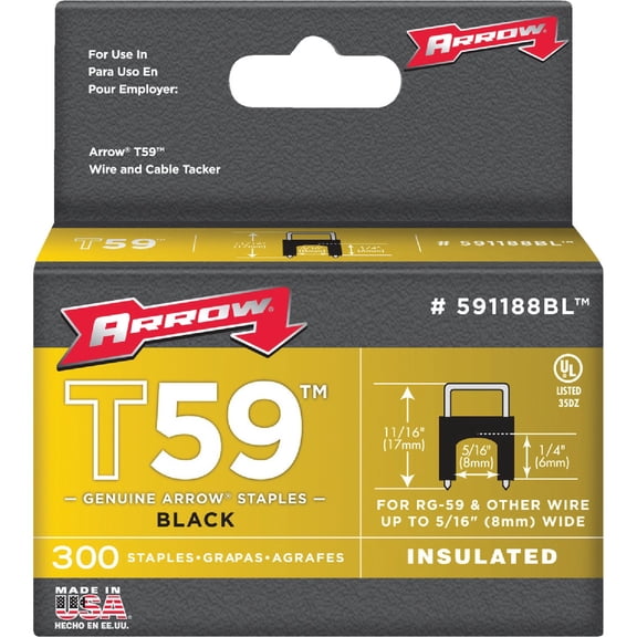 Arrow T59 Insulated Cable Staple - Pack of 4