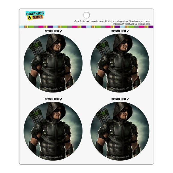 Arrow TV Series Character Art Refrigerator Fridge Locker Vinyl Circle Magnet Set