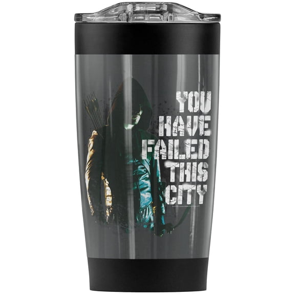 Arrow: Tv Series/Arrow You Have Failed Stainless Steel Tumbler 20 oz Coffee Travel Mug/Cup, Vacuum Insulated & Double Wall with Leakproof Sliding Lid | Great for Hot Drinks and Cold Beverages