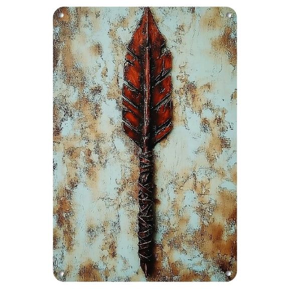 Arrow" Vintage Metal Sign - 8"x12" | Rustic Wall Decor for Home, Bar, Cafe, Outdoor Spaces