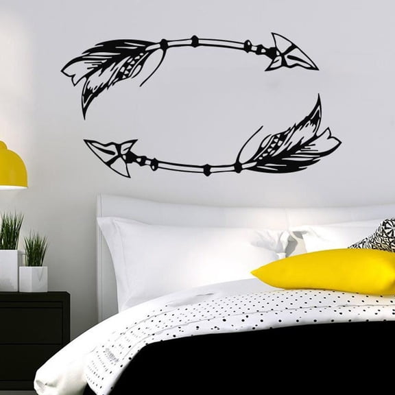 Arrow Wall Decal Vinyl Sticker Art Home Decor Mural Feather Indie Boho Arrows Wall Stickers Fashion Bohemian Bedroom Decor 57x30cm